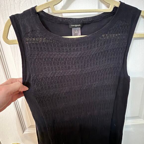 Ann Taylor - Women's Sleeveless Black Open Stitch Front Sleeveless Sweater Sz Sm - Picture 8 of 11